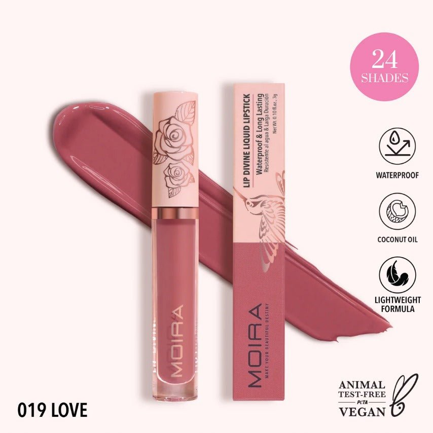 Glamour Us_Moira_Makeup_Lip Divine Waterproof Liquid Lipstick_Love_LDV019 The best affordable Latina and Mexican makeup, beauty and cosmetics supply store in Chula Vista, San Diego