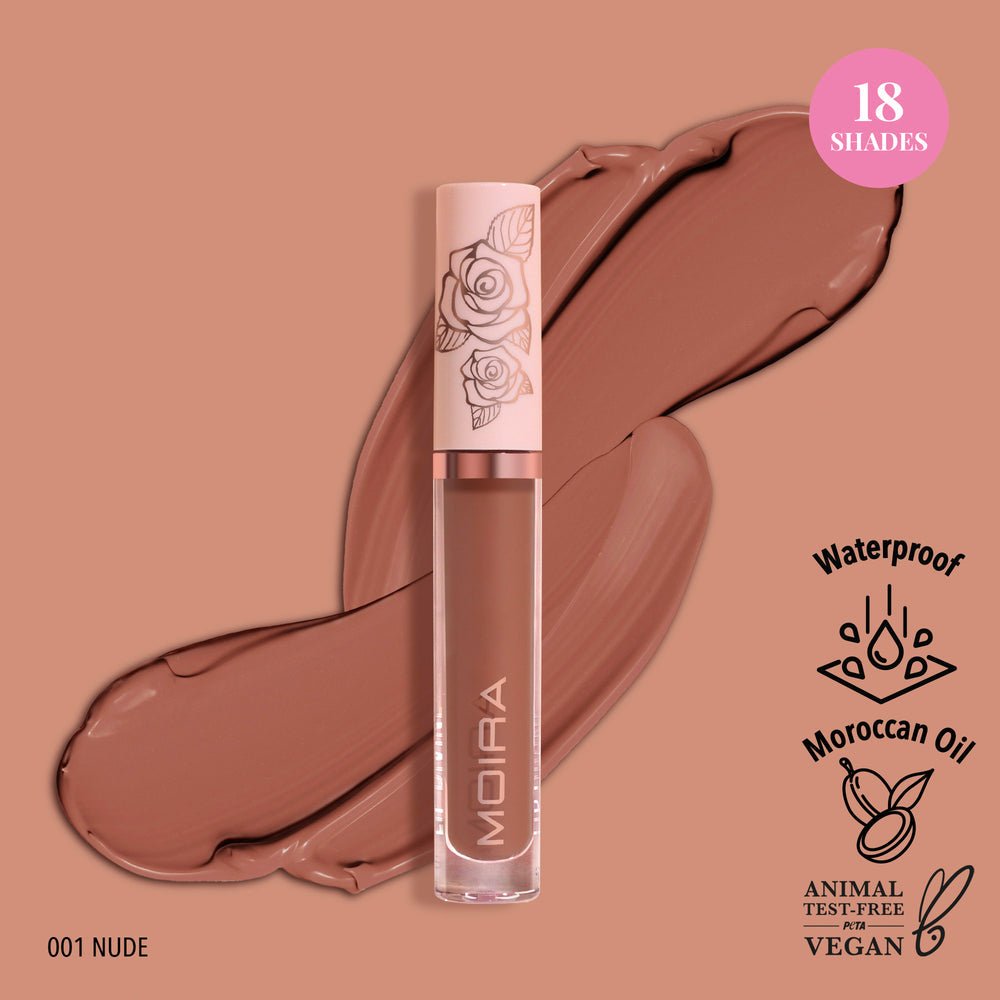 Glamour Us_Moira_Makeup_Lip Divine Waterproof Liquid Lipstick_Nude_LDV001 Latina makeup, beauty and skincare supply store Mexican makeup products