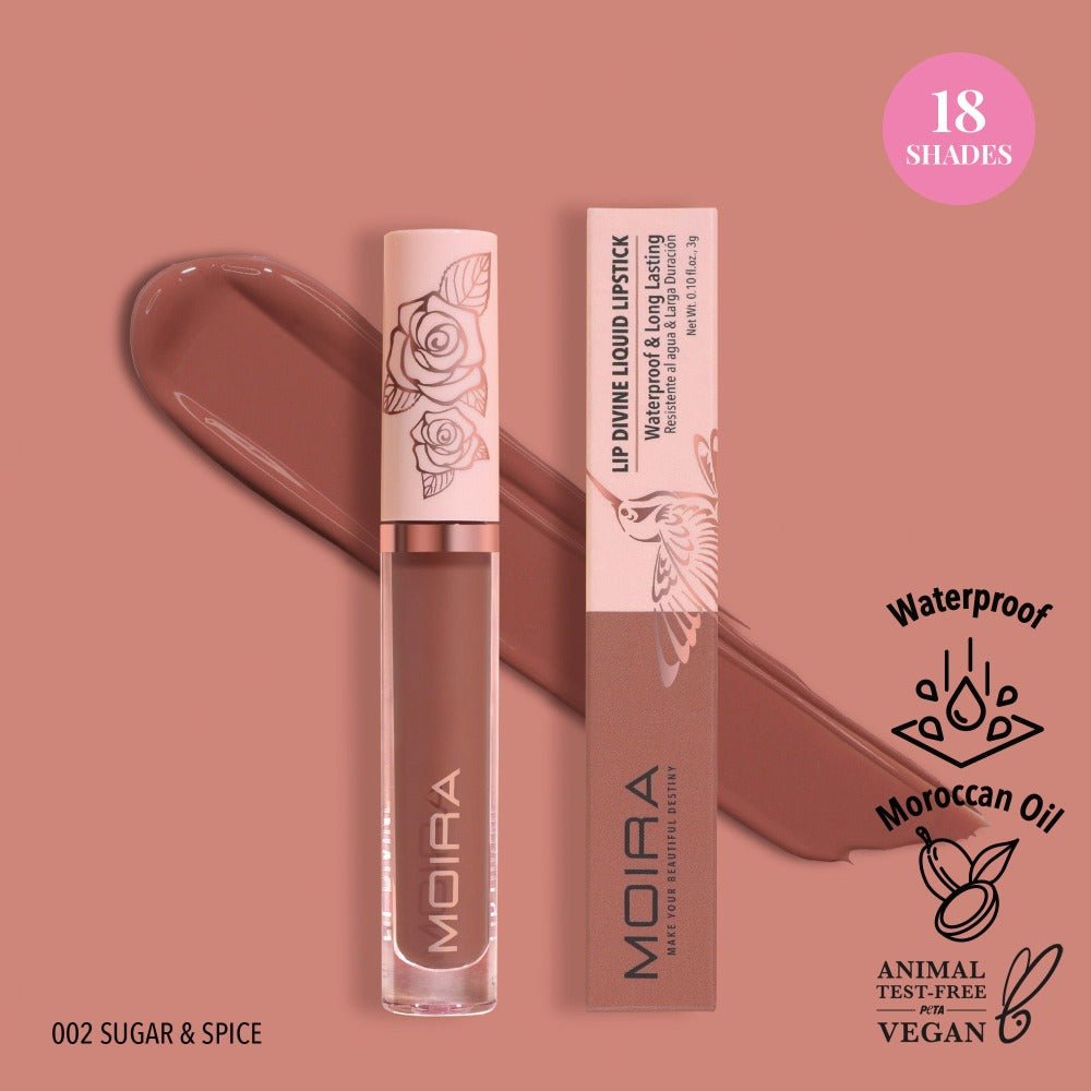 Glamour Us_Moira_Makeup_Lip Divine Waterproof Liquid Lipstick_Sugar & Spice_LDV002 The best affordable Latina and Mexican makeup, beauty and cosmetics supply store in Chula Vista, San Diego