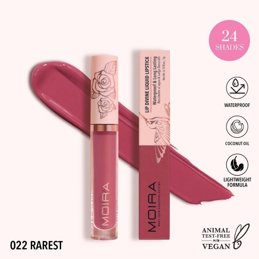 Glamour Us_Moira_Makeup_Lip Divine Waterproof Liquid Lipstick_Rarest_LDV022 The best affordable Latina and Mexican makeup, beauty and cosmetics supply store in Chula Vista, San Diego