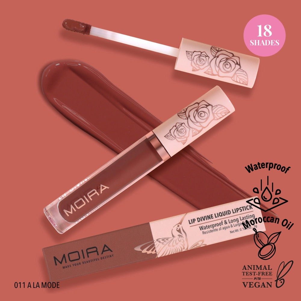 Glamour Us_Moira_Makeup_Lip Divine Waterproof Liquid Lipstick_A La Mode_LDV011 Latina makeup, beauty and skincare supply store Mexican makeup products