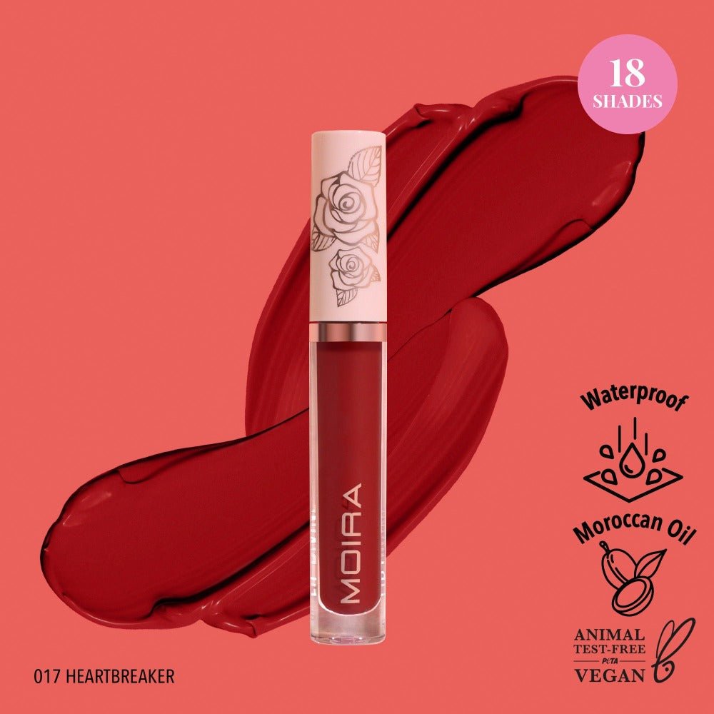 Glamour Us_Moira_Makeup_Lip Divine Waterproof Liquid Lipstick_Heartbreaker_LDV017 Latina makeup, beauty and skincare supply store Mexican makeup products