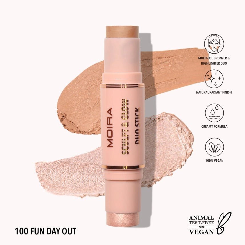 Glamour Us_Moira_Makeup_Sculpt & Glow Duo Stick_Fun Day Out_SGDS100 The best affordable Latina and Mexican makeup, beauty and cosmetics supply store in Chula Vista, San Diego