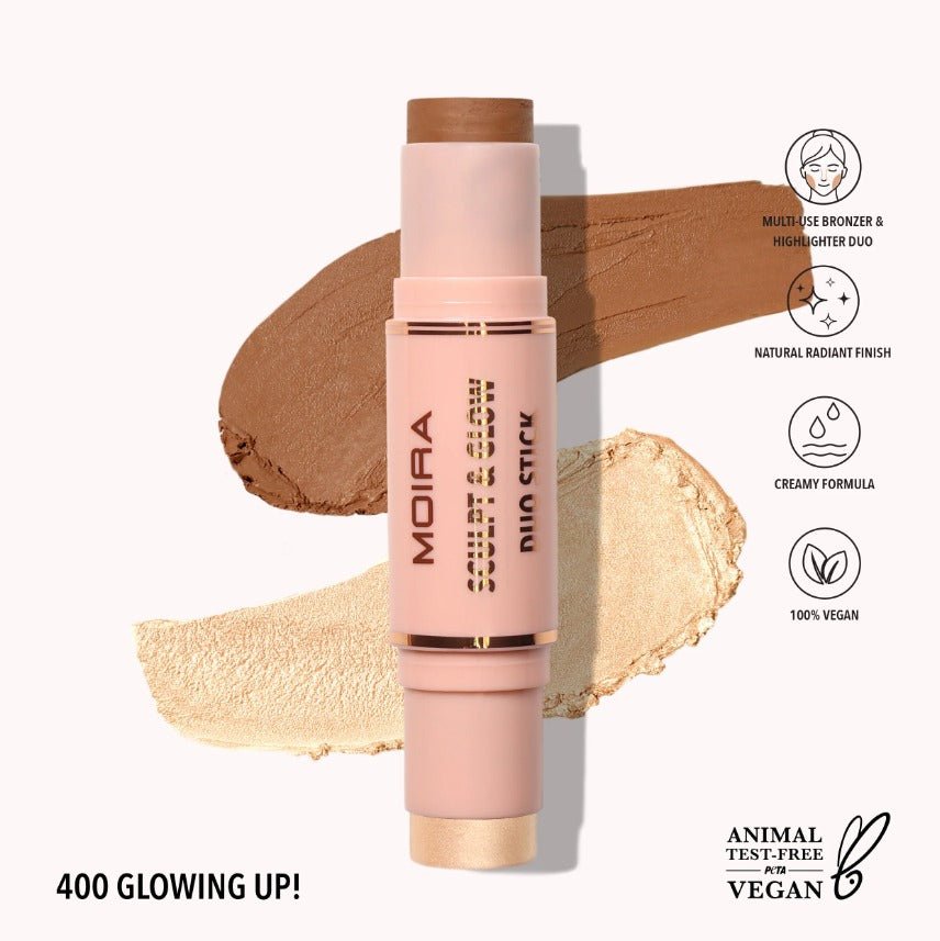 Glamour Us_Moira_Makeup_Sculpt & Glow Duo Stick_Glowing Up!_SGDS400 The best affordable Latina and Mexican makeup, beauty and cosmetics supply store in Chula Vista, San Diego