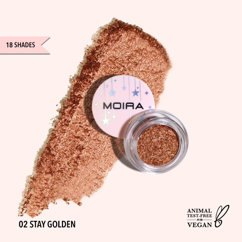 Glamour Us_Moira_Makeup_Starshow Shadow Pot_Stay Golden_SSD002 Latina makeup, beauty and skincare supply store Mexican makeup products