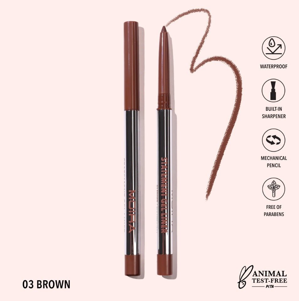 Glamour Us_Moira_Makeup_Statement Gel Eyeliner_Brown_STL003 The best affordable Latina and Mexican makeup, beauty and cosmetics supply store in Chula Vista, San Diego