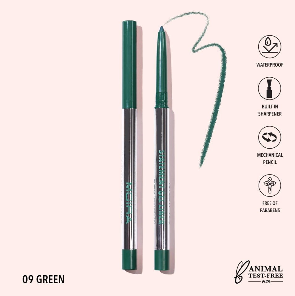 Glamour Us_Moira_Makeup_Statement Gel Eyeliner_Green_STL009 The best affordable Latina and Mexican makeup, beauty and cosmetics supply store in Chula Vista, San Diego