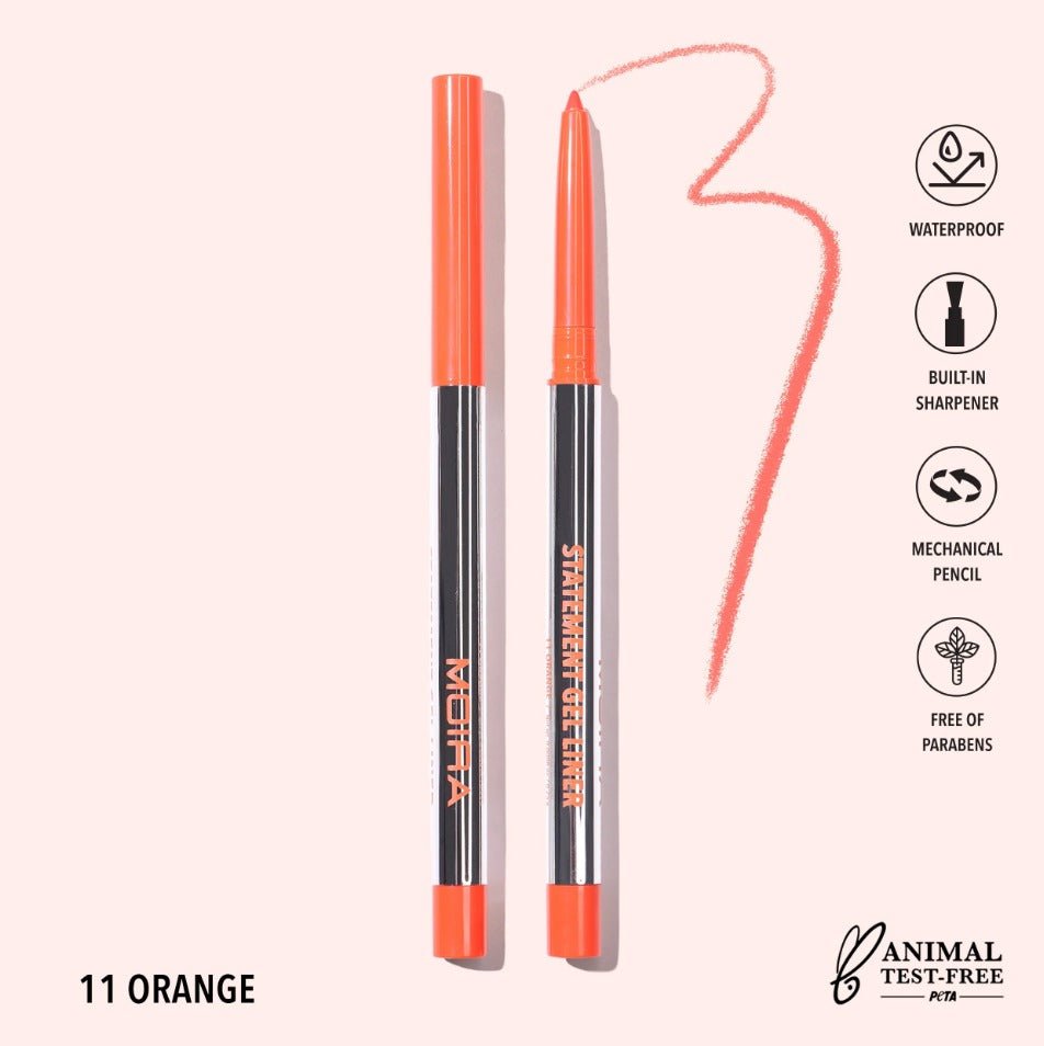 Glamour Us_Moira_Makeup_Statement Gel Liner_Orange_STL011 Latina makeup, beauty and skincare supply store Mexican makeup products