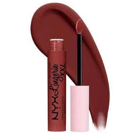 Glamour Us_NYX_Makeup_Lip Lingerie XXL Matte Liquid Lipstick_Straps Off_LXXL08 Latina makeup, beauty and skincare supply store Mexican makeup products
