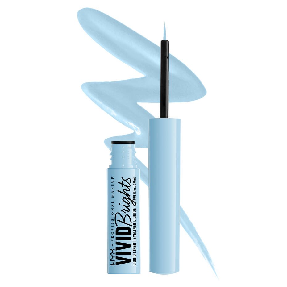 Glamour Us_NYX_Makeup_Vivid Brights Colored Liquid Eyeliners_Blue Thang_VBLL06 The best affordable Latina and Mexican makeup, beauty and cosmetics supply store in Chula Vista, San Diego