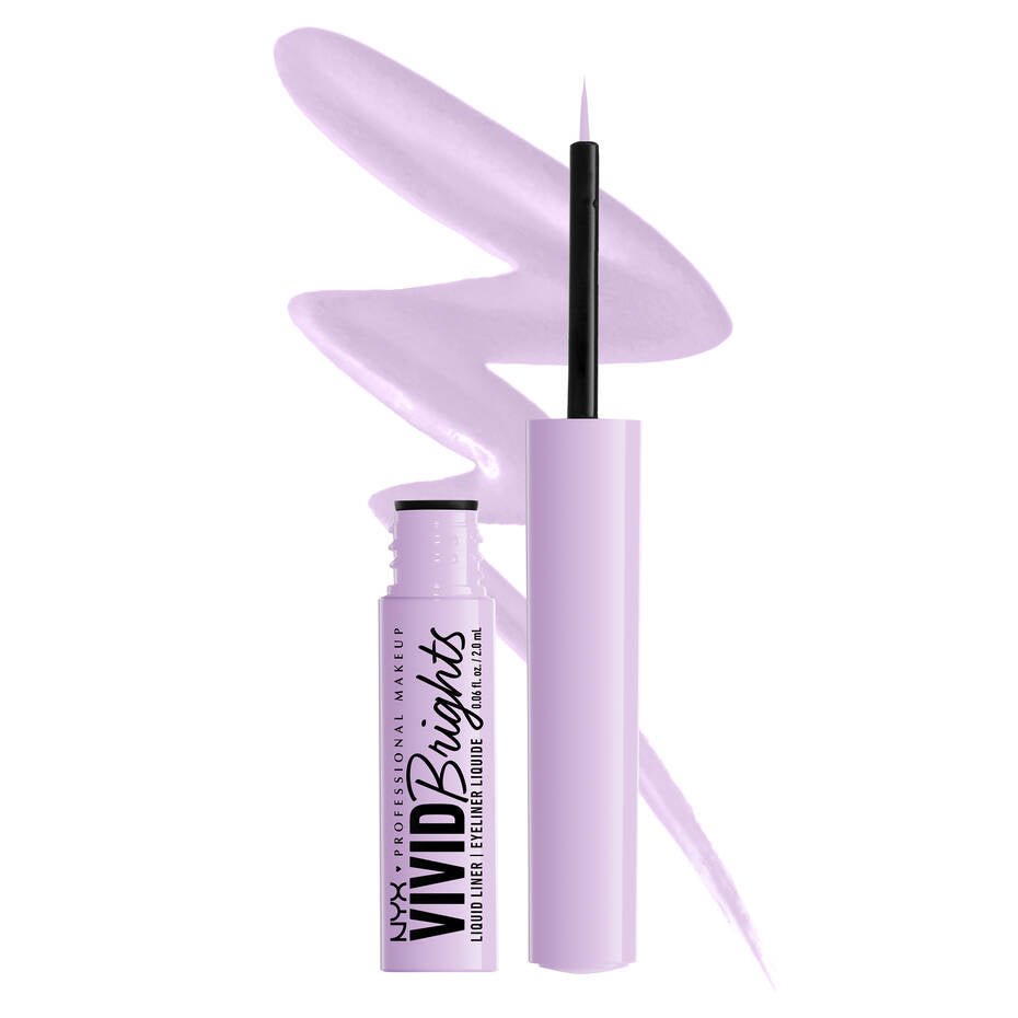 Glamour Us_NYX_Makeup_Vivid Brights Colored Liquid Eyeliners_Lilac Link_VBLL07 The best affordable Latina and Mexican makeup, beauty and cosmetics supply store in Chula Vista, San Diego
