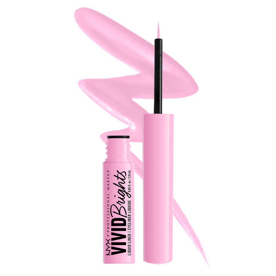 Glamour Us_NYX_Makeup_Vivid Brights Colored Liquid Eyeliners_Sneaky Pink_VBLL09 The best affordable Latina and Mexican makeup, beauty and cosmetics supply store in Chula Vista, San Diego
