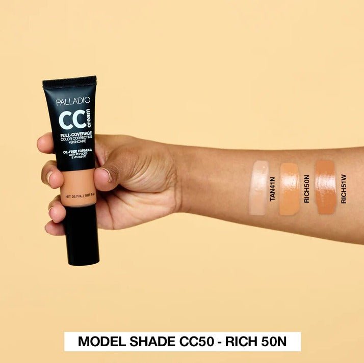 Glamour Us_Palladio_Makeup_CC Cream Full - Coverage Color Correcting + Skincare_Fair 10C - Cool_CC10 The best affordable Latina and Mexican makeup, beauty and cosmetics supply store in Chula Vista, San Diego