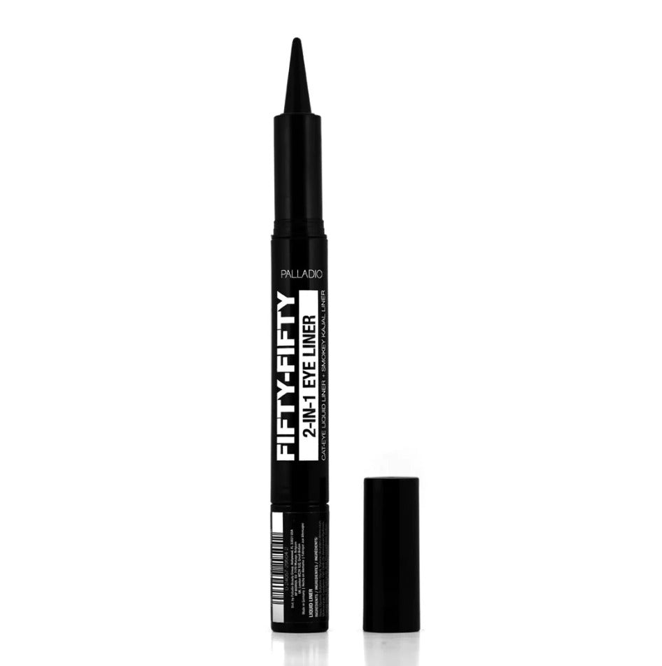 Glamour Us_Palladio_Makeup_Fifty Fifty Eyeliner | 2 - In - 1 Cat Eye + Smokey Kajal__KDEL The best affordable Latina and Mexican makeup, beauty and cosmetics supply store in Chula Vista, San Diego