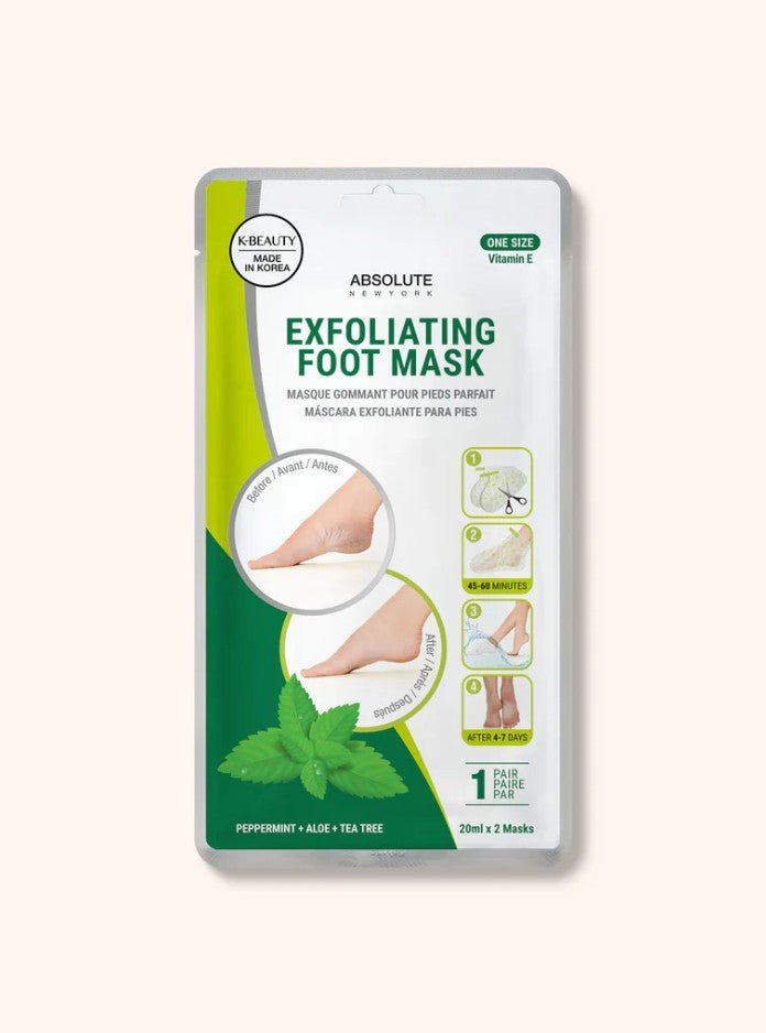 Glamour Us_Absolute New York_Personal Care_Exfoliating Foot Mask_Peppermint Aloe Tea Tree_ABNY-A613 The best affordable Latina and Mexican makeup, beauty and cosmetics supply store in Chula Vista, San Diego