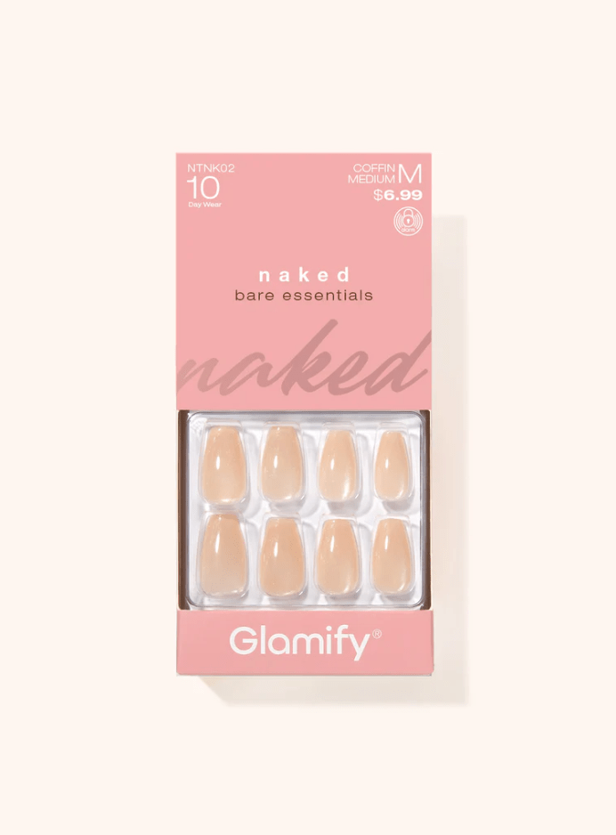 Glamour Us_Absolute New York_Nails_Naked Press On Nails_Coffin Medium_NTNK02 The best affordable Latina and Mexican makeup, beauty and cosmetics supply store in Chula Vista, San Diego