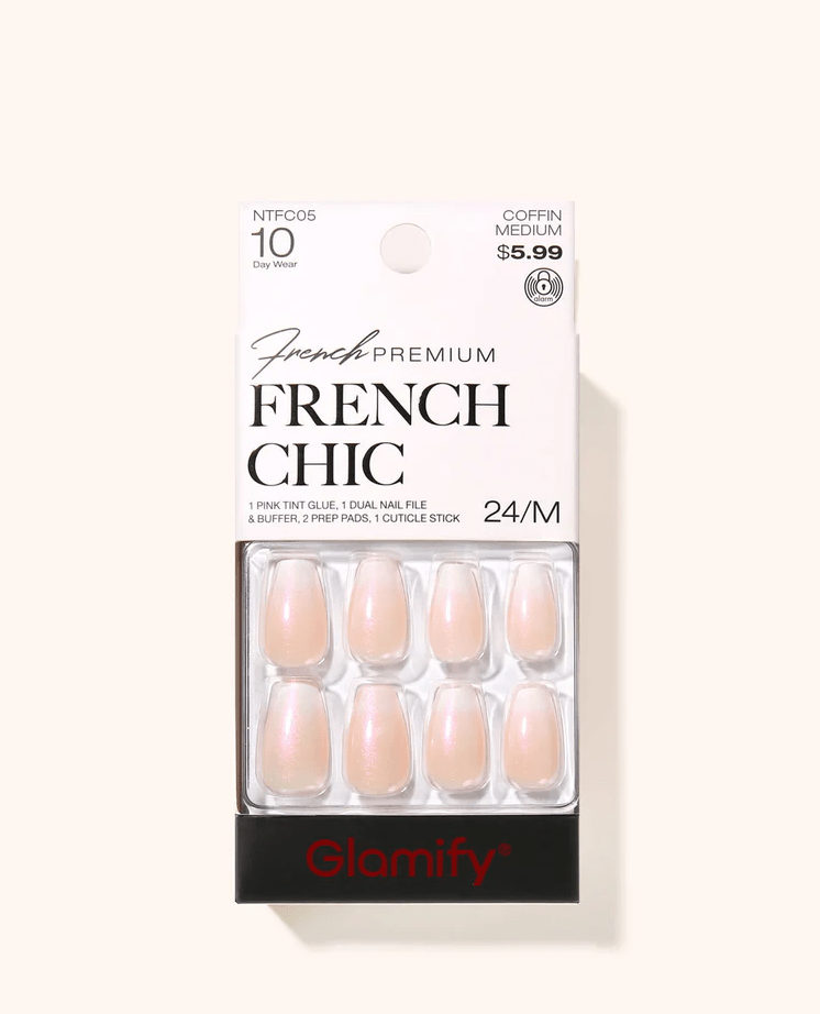 Glamour Us_Absolute New York_Nails_Shock Pink - French Chic Press On Nails__NTFC05 The best affordable Latina and Mexican makeup, beauty and cosmetics supply store in Chula Vista, San Diego