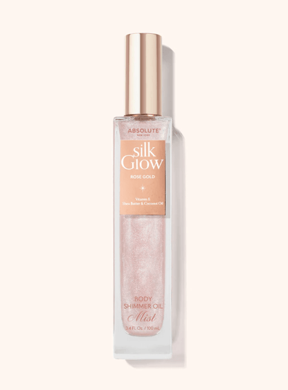 Glamour Us_Absolute New York_Makeup_Silk Glow Body Oil_Rose Gold Mist_SBGS02 The best affordable Latina and Mexican makeup, beauty and cosmetics supply store in Chula Vista, San Diego