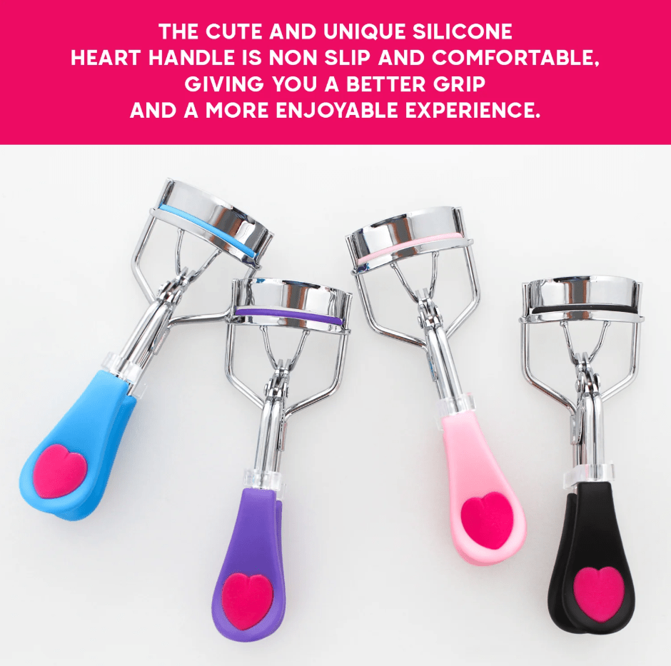 Glamour Us_Adoro_Lashes_Silicone Heart Grip Eyelash Curler_Pink_1209/1 The best affordable Latina and Mexican makeup, beauty and cosmetics supply store in Chula Vista, San Diego