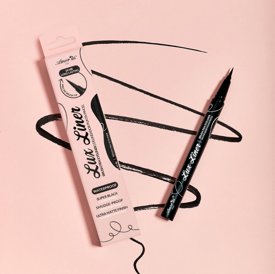 Glamour Us_Amorus_Makeup_Lux Brush Tip Waterproof Liquid Eyeliner__CO - NLUXD The best affordable Latina and Mexican makeup, beauty and cosmetics supply store in Chula Vista, San Diego
