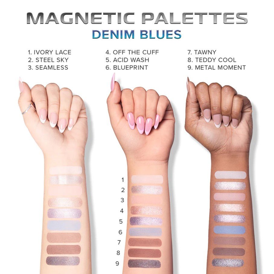 Glamour Us_Beauty Creations_Makeup_9 Color Palettes - Demin Blues__9SP-DB The best affordable Latina and Mexican makeup, beauty and cosmetics supply store in Chula Vista, San Diego