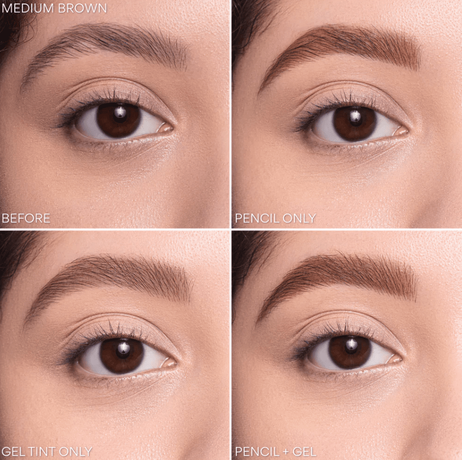 Glamour Us_Beauty Creations_Makeup_Duet Gel Tint + Brow Pencil_Medium Brown_DUET-BP4 The best affordable Latina and Mexican makeup, beauty and cosmetics supply store in Chula Vista, San Diego