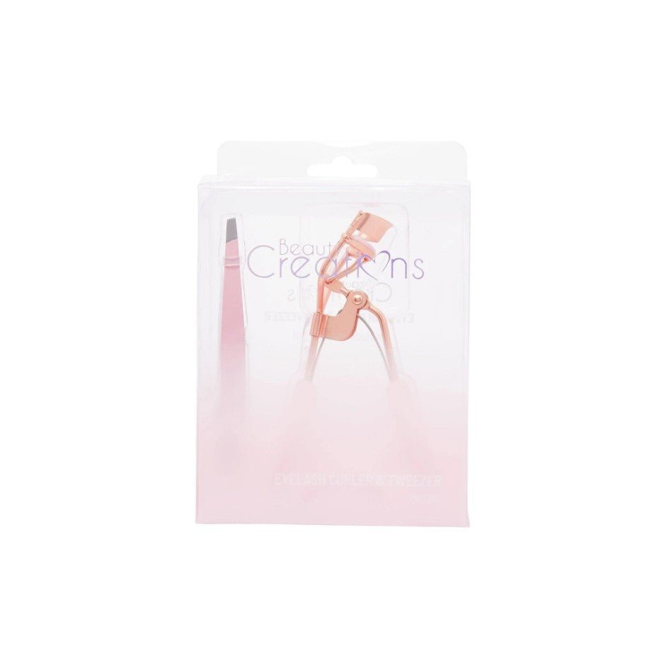 Glamour Us_Beauty Creations_Lashes_Light Pink Rose Gold Eyelash Curler and Tweezer Set__ELCTSET - PKRG The best affordable Latina and Mexican makeup, beauty and cosmetics supply store in Chula Vista, San Diego