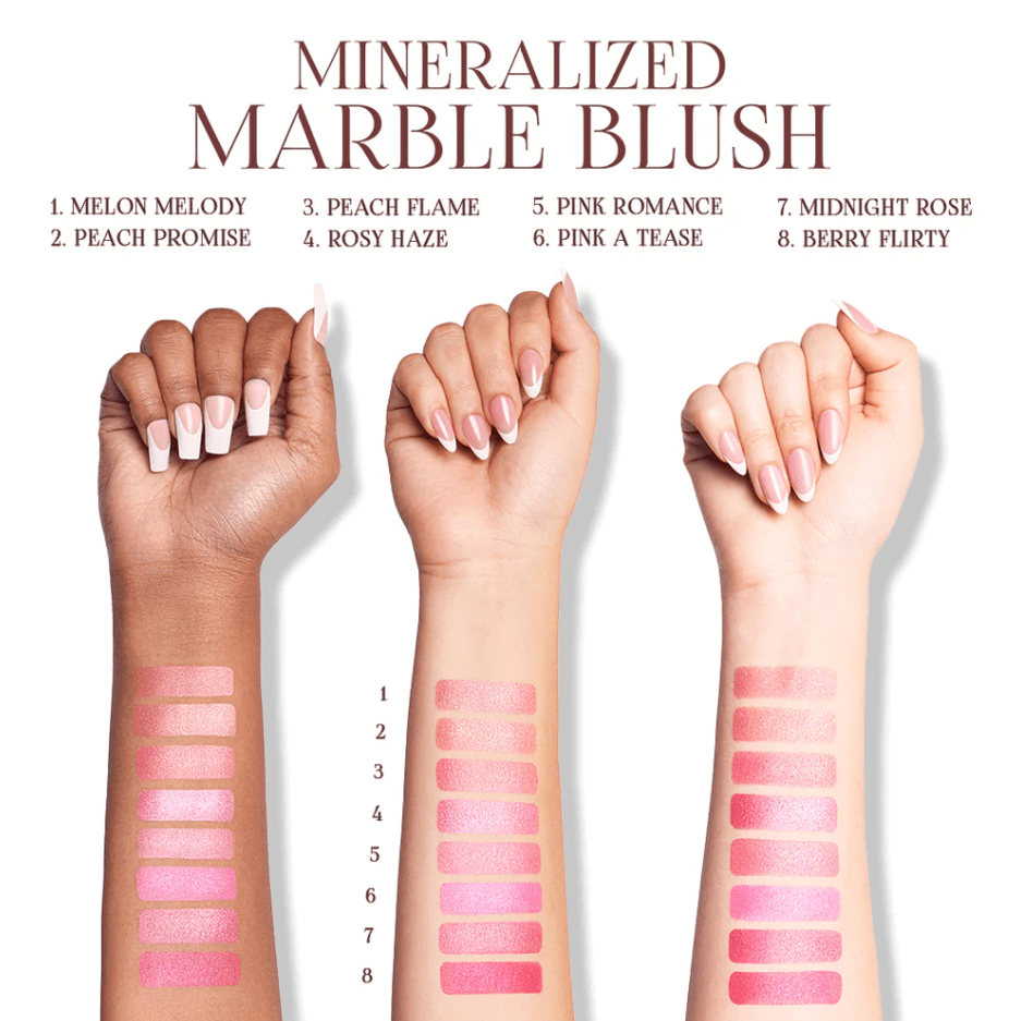 Glamour Us_Beauty Creations_Makeup_Mineralized Marble Blush_Peach Flame_MMB-01 The best affordable Latina and Mexican makeup, beauty and cosmetics supply store in Chula Vista, San Diego