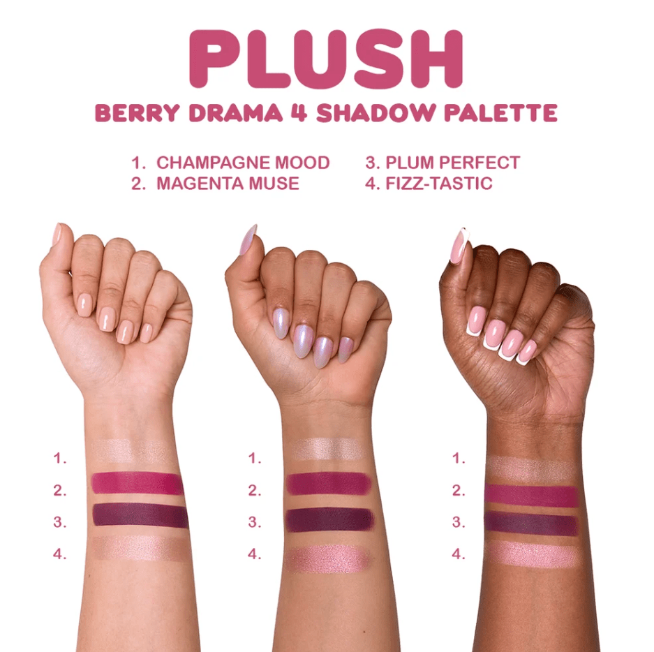 Glamour Us_Beauty Creations_Makeup_Plush 4 Bouncy Color Eyeshadow Palette_Rose All Day_PLP1 The best affordable Latina and Mexican makeup, beauty and cosmetics supply store in Chula Vista, San Diego