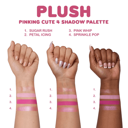 Glamour Us_Beauty Creations_Makeup_Plush 4 Bouncy Color Eyeshadow Palette_Rose All Day_PLP1 The best affordable Latina and Mexican makeup, beauty and cosmetics supply store in Chula Vista, San Diego