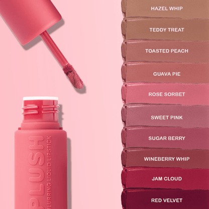 Glamour Us_Beauty Creations_Makeup_Plush Blurring Liquid Lipstick_Hazel Whip_PLBLP1 The best affordable Latina and Mexican makeup, beauty and cosmetics supply store in Chula Vista, San Diego