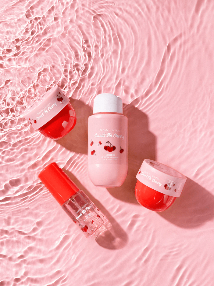 Glamour Us_Beauty Creations_Skincare_Sweet as Cherry - Sweet Dose Mini Body Care Kit__SD-TB3 The best affordable Latina and Mexican makeup, beauty and cosmetics supply store in Chula Vista, San Diego