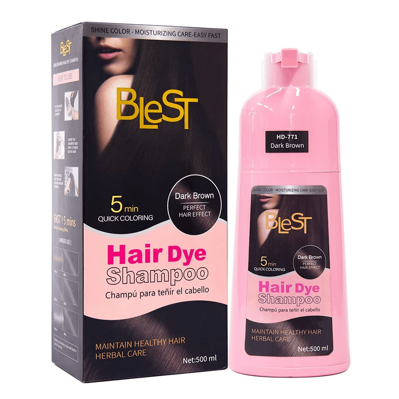 Glamour Us_BLEST_Hair_Dark Brown Color Hair Dye Shampoo__HD-771 The best affordable Latina and Mexican makeup, beauty and cosmetics supply store in Chula Vista, San Diego