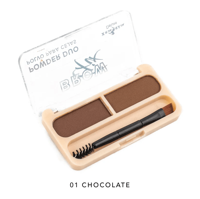 Glamour Us_Italia Deluxe_Makeup_Eyebrow Fix Powder Duo_Chocolate_830BP - 1 The best affordable Latina and Mexican makeup, beauty and cosmetics supply store in Chula Vista, San Diego