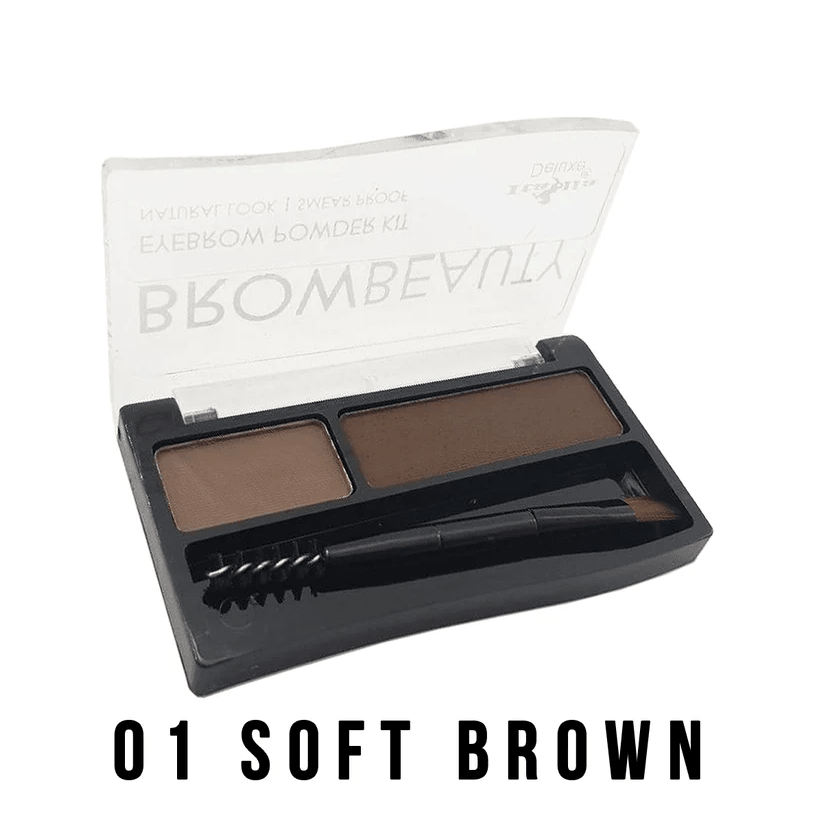 Glamour Us_Italia Deluxe_Makeup_BrowBeauty Eyebrow Powder Kit_Soft Brown_2310-01 The best affordable Latina and Mexican makeup, beauty and cosmetics supply store in Chula Vista, San Diego