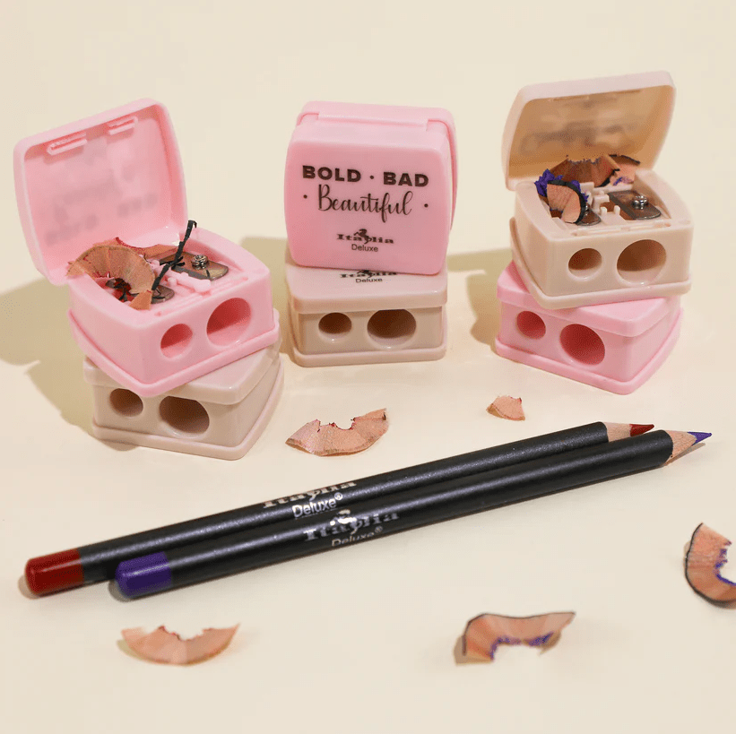 Glamour Us_Italia Deluxe_Tools &amp; Brushes_Duo Eye &amp; Lip Liner Pencil Sharpener_Pink_693 - P The best affordable Latina and Mexican makeup, beauty and cosmetics supply store in Chula Vista, San Diego