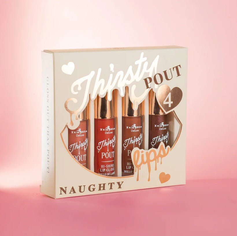Glamour Us_Italia Deluxe_Makeup_Thirsty Pout Lip Gloss Set (4 pieces)_Naughty_174SET-1 The best affordable Latina and Mexican makeup, beauty and cosmetics supply store in Chula Vista, San Diego
