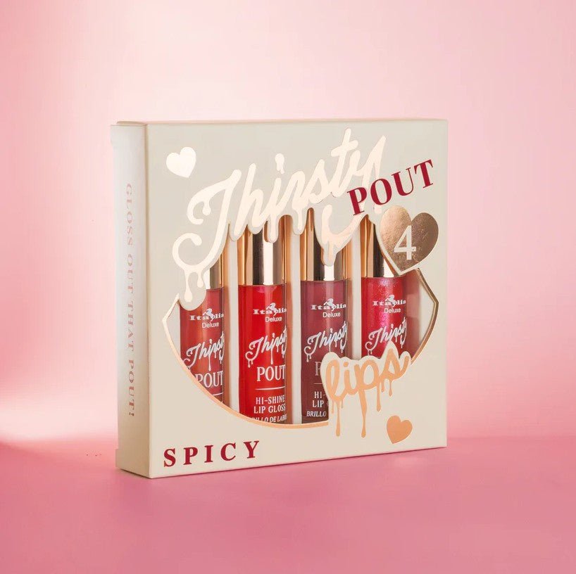 Glamour Us_Italia Deluxe_Makeup_Thirsty Pout Lip Gloss Set (4 pieces)_Spicy_174SET-3 The best affordable Latina and Mexican makeup, beauty and cosmetics supply store in Chula Vista, San Diego