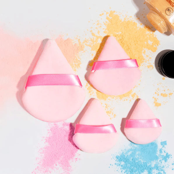 Glamour Us_Jcat_Tools &amp; Brushes_4 Assorted Pink Powder Puffs__BR60 The best affordable Latina and Mexican makeup, beauty and cosmetics supply store in Chula Vista, San Diego