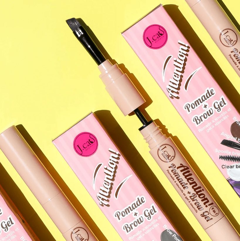 Glamour Us_Jcat_Makeup_Attention! 4 in 1 Pomade + Eyebrow Gel_Soft Brown_PBG101 The best affordable Latina and Mexican makeup, beauty and cosmetics supply store in Chula Vista, San Diego