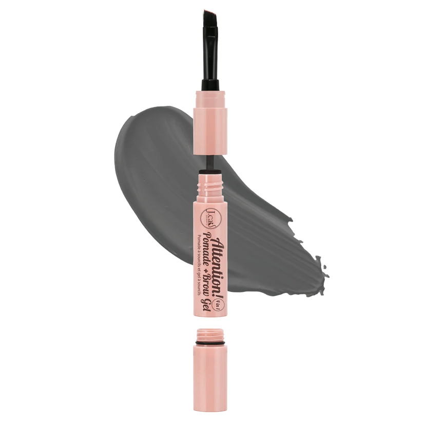 Glamour Us_Jcat_Makeup_Attention! 4 in 1 Pomade + Eyebrow Gel_Soft Charcoal_PBG104 The best affordable Latina and Mexican makeup, beauty and cosmetics supply store in Chula Vista, San Diego