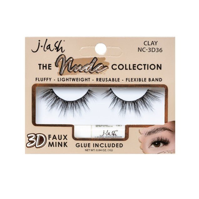Glamour Us_JLASH_Lashes_Clay - Nude Collection Faux Mink False Lashes__JL-NC-3D36 The best affordable Latina and Mexican makeup, beauty and cosmetics supply store in Chula Vista, San Diego