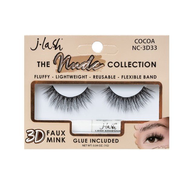 Glamour Us_JLASH_Lashes_Cocoa - Nude Collection Faux Mink False Lashes__JL-NC-3D33 The best affordable Latina and Mexican makeup, beauty and cosmetics supply store in Chula Vista, San Diego