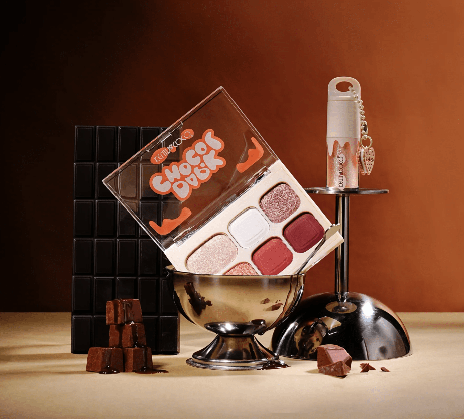 Glamour Us_Kevin &amp; Coco_Makeup_Dark Chocolate Eyeshadow &amp; Highlighter Palette with Lip Gloss__KC1325 The best affordable Latina and Mexican makeup, beauty and cosmetics supply store in Chula Vista, San Diego