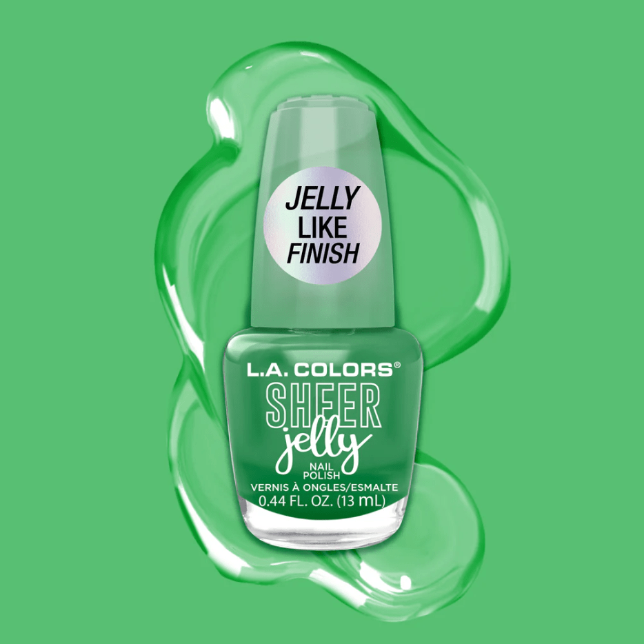 Glamour Us_L.A. Colors_Nails_Sheer Jelly Nail Polish_Green Tea_CNL726 The best affordable Latina and Mexican makeup, beauty and cosmetics supply store in Chula Vista, San Diego