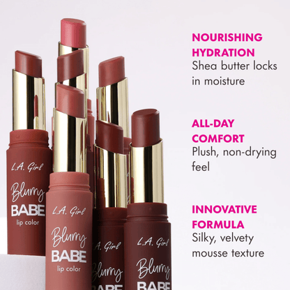 Glamour Us_L.A. Girl_Makeup_Blurry Babe Lip Color Lipstick_Sugar Smooch_GLC611 The best affordable Latina and Mexican makeup, beauty and cosmetics supply store in Chula Vista, San Diego