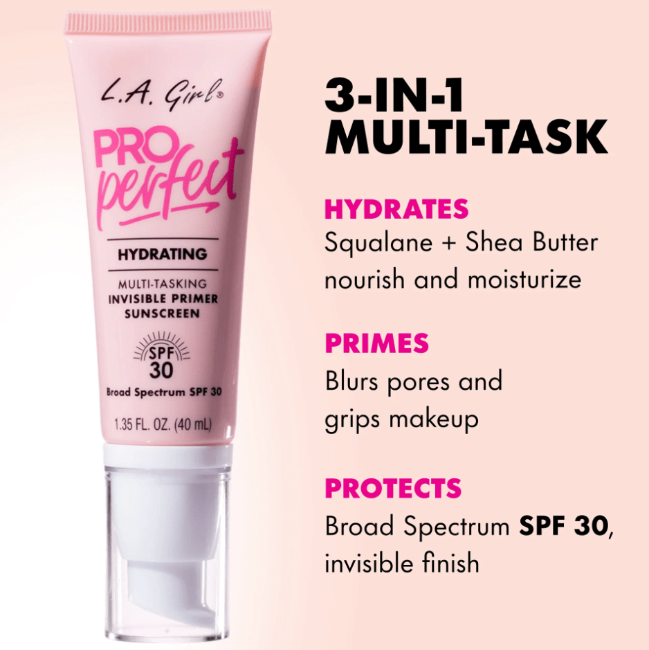 Glamour Us_L.A. Girl_Makeup_PRO Perfect Multi - Tasking Invisible Primer with Broad Spectrum SPF30__GFP158 The best affordable Latina and Mexican makeup, beauty and cosmetics supply store in Chula Vista, San Diego