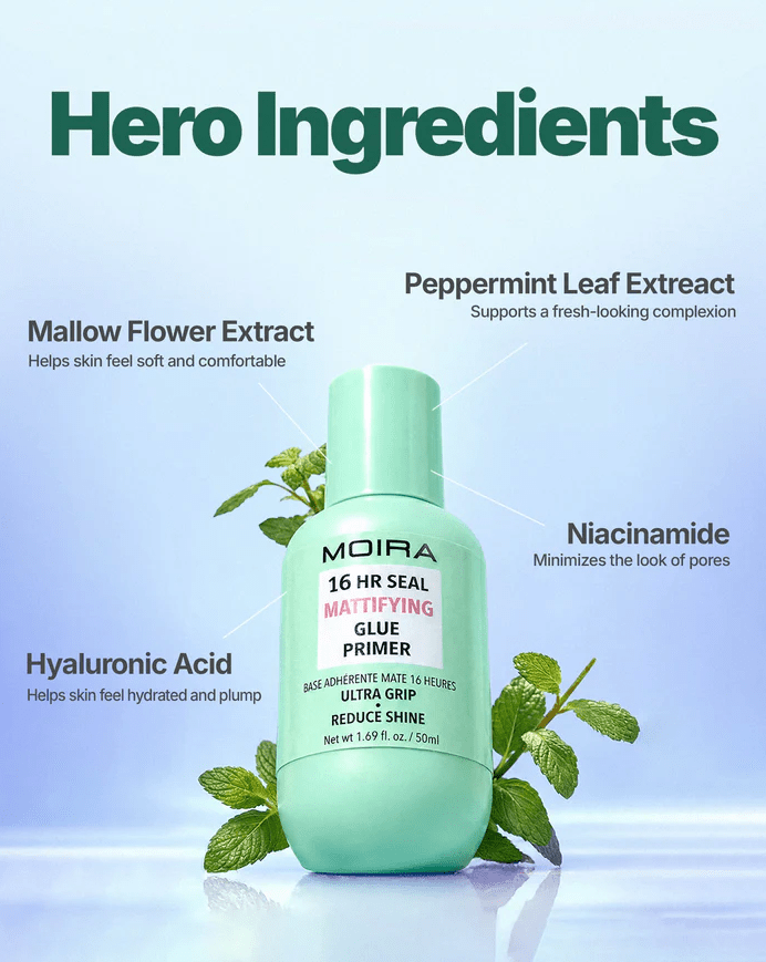 Glamour Us_Moira_Makeup_16HR Seal Mattifying Glue Primer__HRP002 The best affordable Latina and Mexican makeup, beauty and cosmetics supply store in Chula Vista, San Diego