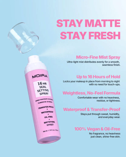 Glamour Us_Moira_Makeup_16HR Seal Setting Spray__HRS001 The best affordable Latina and Mexican makeup, beauty and cosmetics supply store in Chula Vista, San Diego