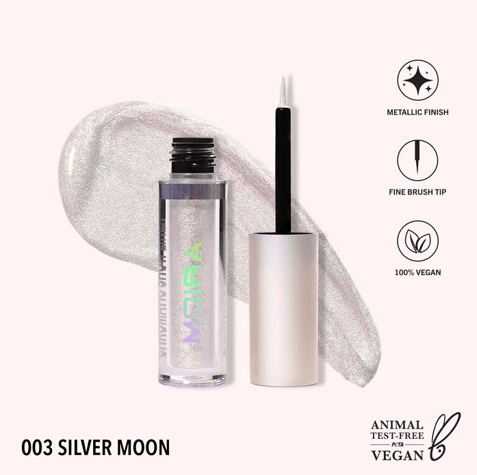 Glamour Us_Moira_Makeup_Chromatic Show Liquid Liner_Silver Moon_CRSL003 The best affordable Latina and Mexican makeup, beauty and cosmetics supply store in Chula Vista, San Diego